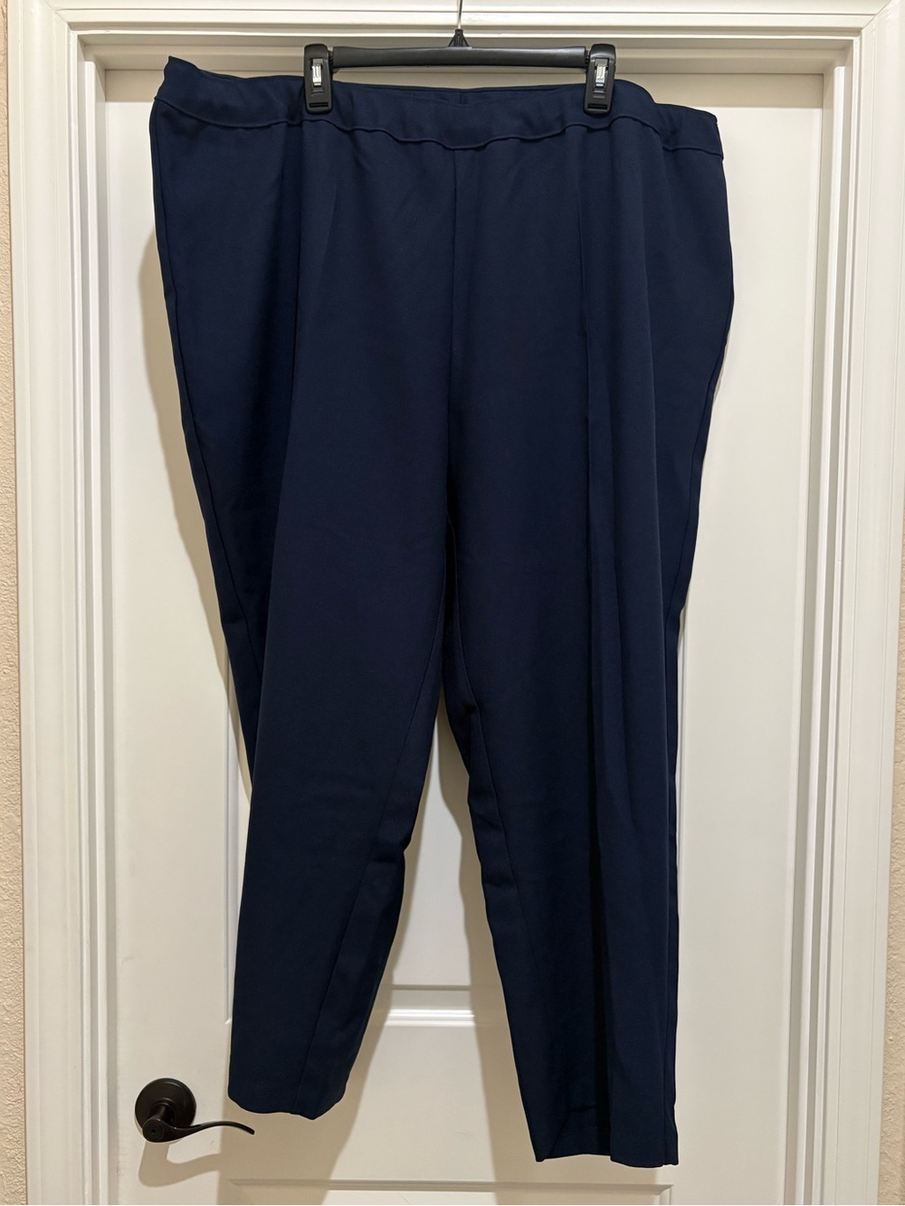 Plus Size Wide Leg Bend Over Pants Navy 30WP